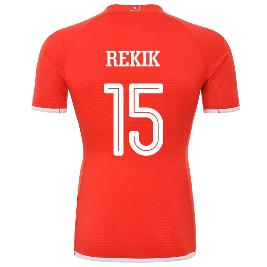 Hombre Camiseta Túnez Omar Rekik #15 Rojo 1ª Equipación 22-24 La Camisa Argentina