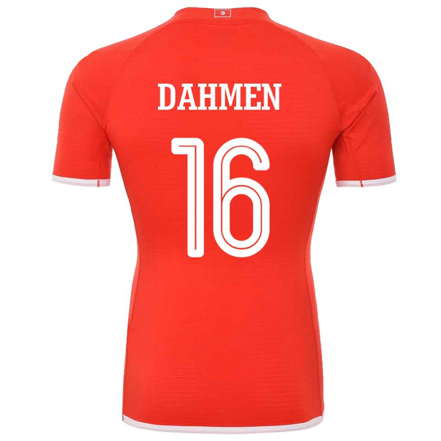 Hombre Camiseta Túnez Aymen Dahmen #16 Rojo 1ª Equipación 22-24 La Camisa Argentina