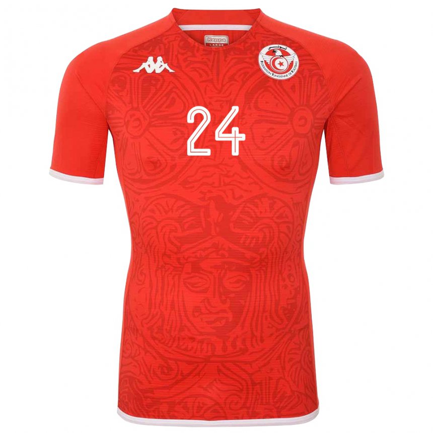 Hombre Camiseta Túnez Rami Kaib #24 Rojo 1ª Equipación 22-24 La Camisa Argentina