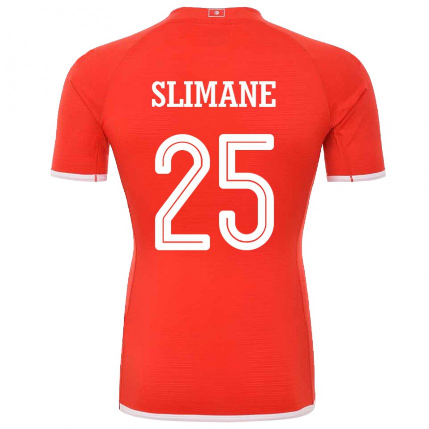 Hombre Camiseta Túnez Anis Ben Slimane #25 Rojo 1ª Equipación 22-24 La Camisa Argentina