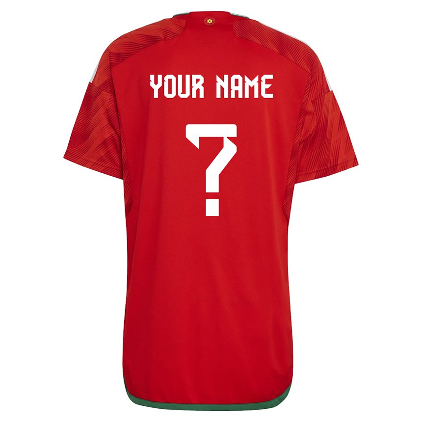 Hombre Camiseta Gales Su Nombre #0 Rojo 1ª Equipación 22-24 La Camisa Argentina