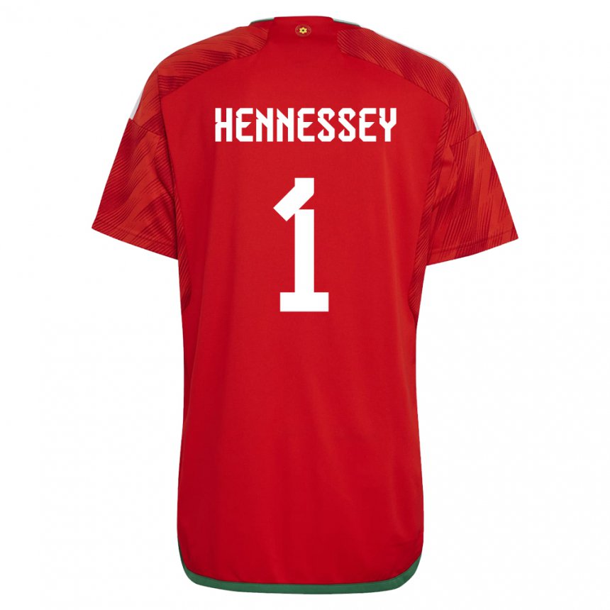 Hombre Camiseta Gales Wayne Hennessey #1 Rojo 1ª Equipación 22-24 La Camisa Argentina