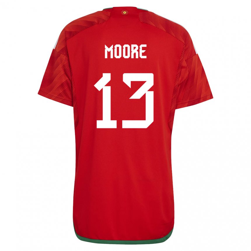 Hombre Camiseta Gales Kieffer Moore #13 Rojo 1ª Equipación 22-24 La Camisa Argentina