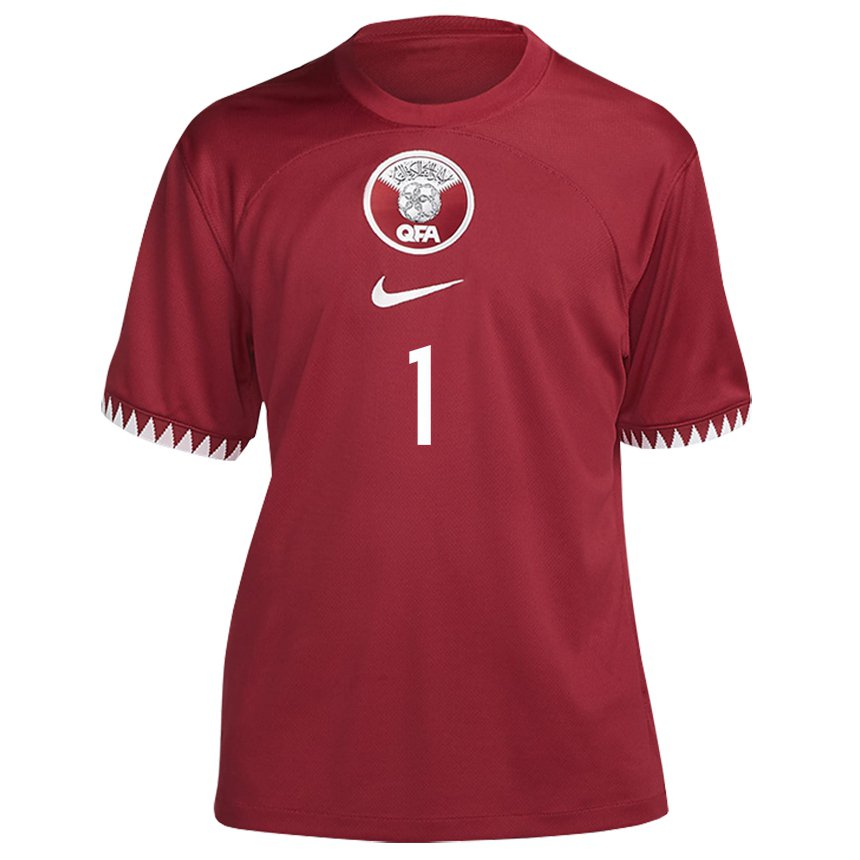 Hombre Camiseta Catar Saad Al Sheeb #1 Granate 1ª Equipación 22-24 La Camisa Argentina