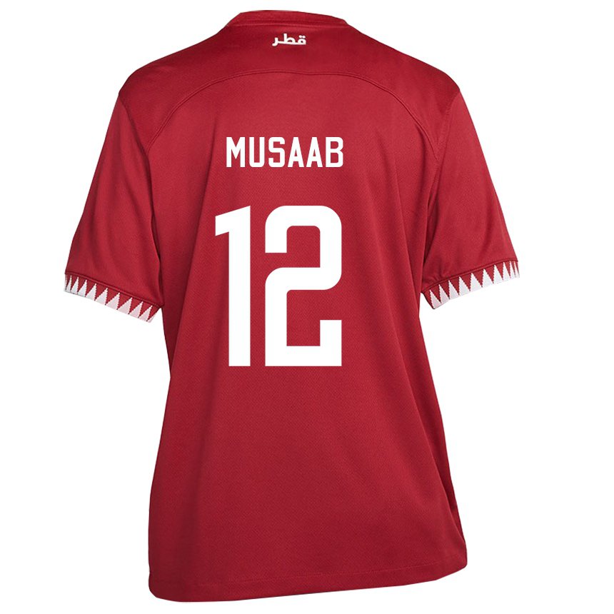 Hombre Camiseta Catar Musaab Khidir #12 Granate 1ª Equipación 22-24 La Camisa Argentina