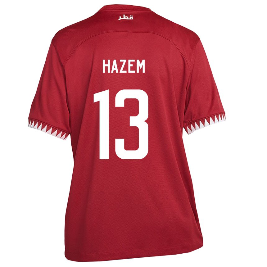 Hombre Camiseta Catar Hazem Shehata #13 Granate 1ª Equipación 22-24 La Camisa Argentina