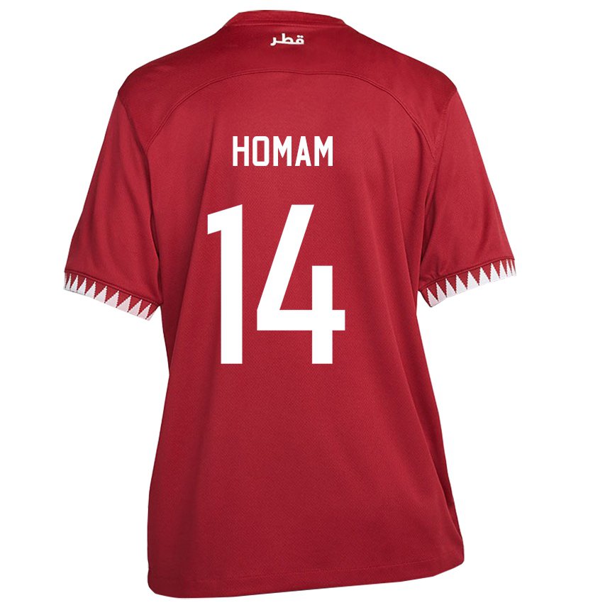 Hombre Camiseta Catar Homam Ahmed #14 Granate 1ª Equipación 22-24 La Camisa Argentina