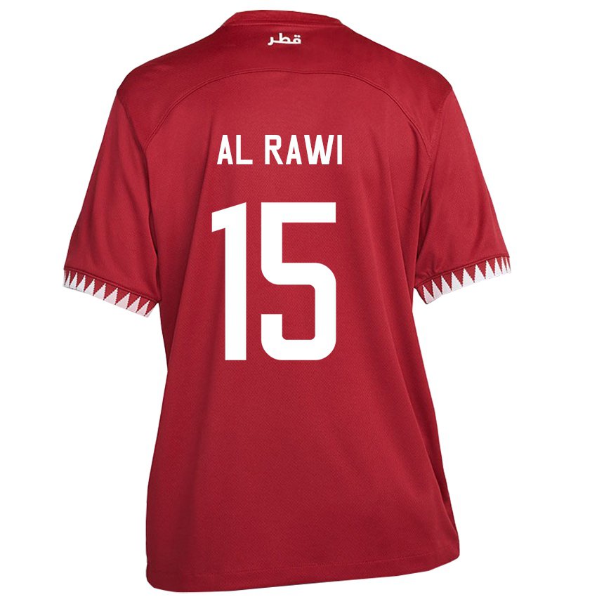 Hombre Camiseta Catar Bassam Al Rawi #15 Granate 1ª Equipación 22-24 La Camisa Argentina