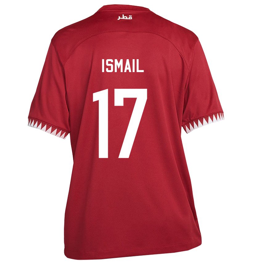 Hombre Camiseta Catar Ismail Mohamad #17 Granate 1ª Equipación 22-24 La Camisa Argentina