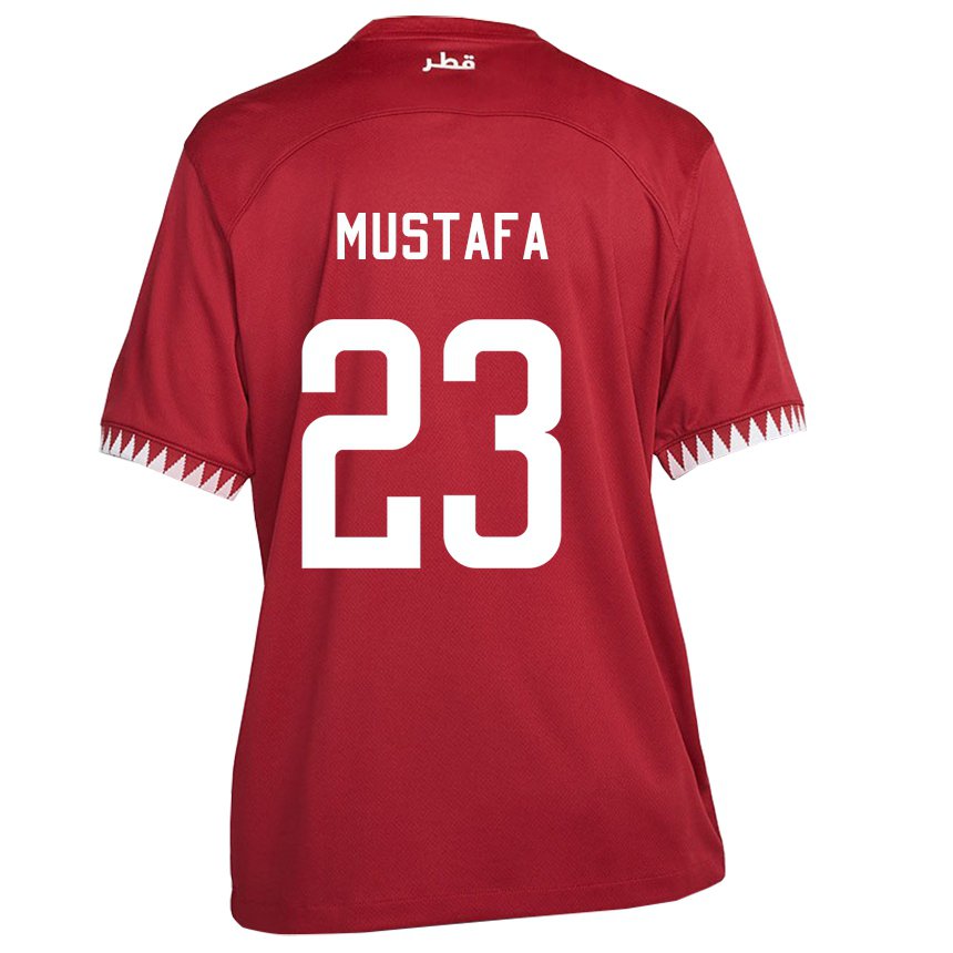 Hombre Camiseta Catar Mustafa Mashaal #23 Granate 1ª Equipación 22-24 La Camisa Argentina