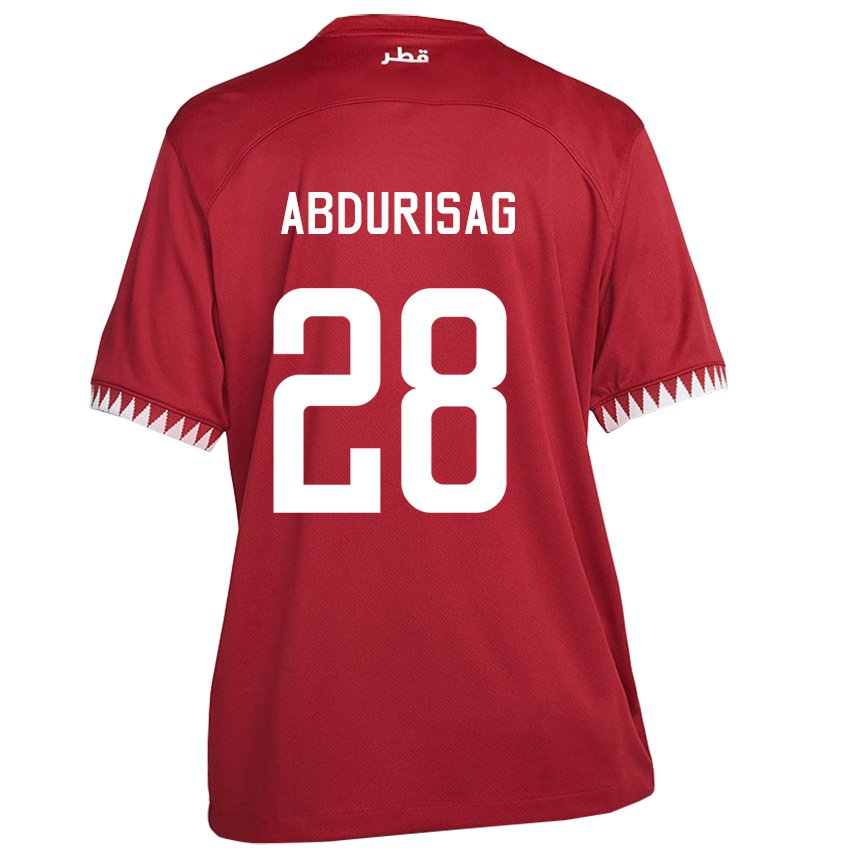 Hombre Camiseta Catar Yusuf Abdurisag #28 Granate 1ª Equipación 22-24 La Camisa Argentina