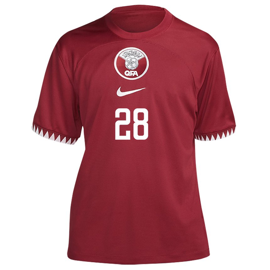 Hombre Camiseta Catar Yusuf Abdurisag #28 Granate 1ª Equipación 22-24 La Camisa Argentina