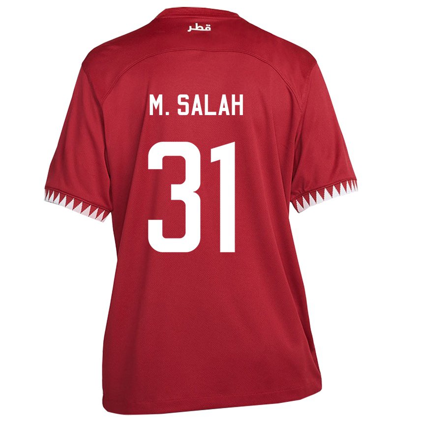 Hombre Camiseta Catar Salah Zakaria #31 Granate 1ª Equipación 22-24 La Camisa Argentina