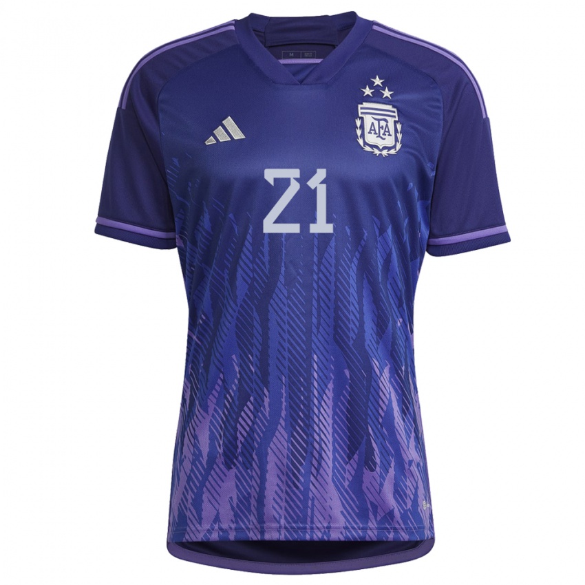 Hombre Camiseta Argentina Paulo Dybala #21 2ª Equipación 22-24 La Camisa Argentina