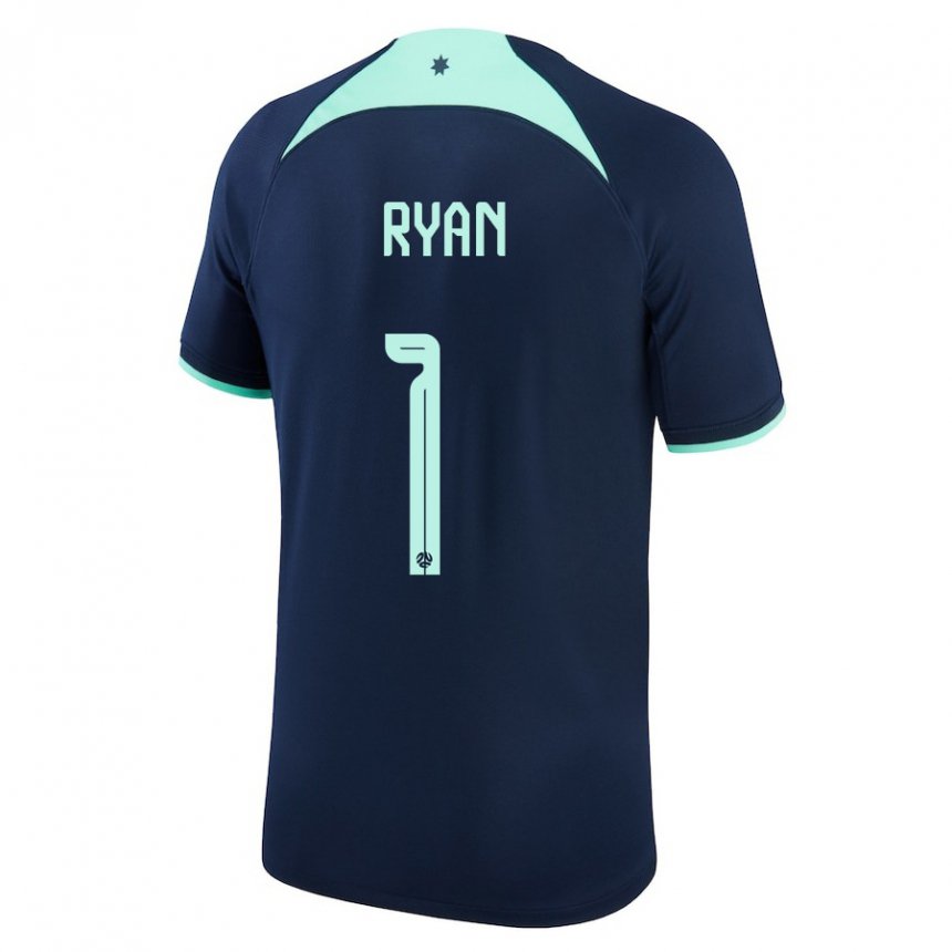 Hombre Camiseta Australia Mathew Ryan #1 Azul Oscuro 2ª Equipación 22-24 La Camisa Argentina