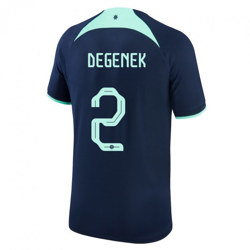 Hombre Camiseta Australia Milos Degenek #2 Azul Oscuro 2ª Equipación 22-24 La Camisa Argentina