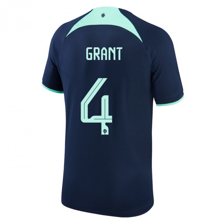 Hombre Camiseta Australia Rhyan Grant #4 Azul Oscuro 2ª Equipación 22-24 La Camisa Argentina