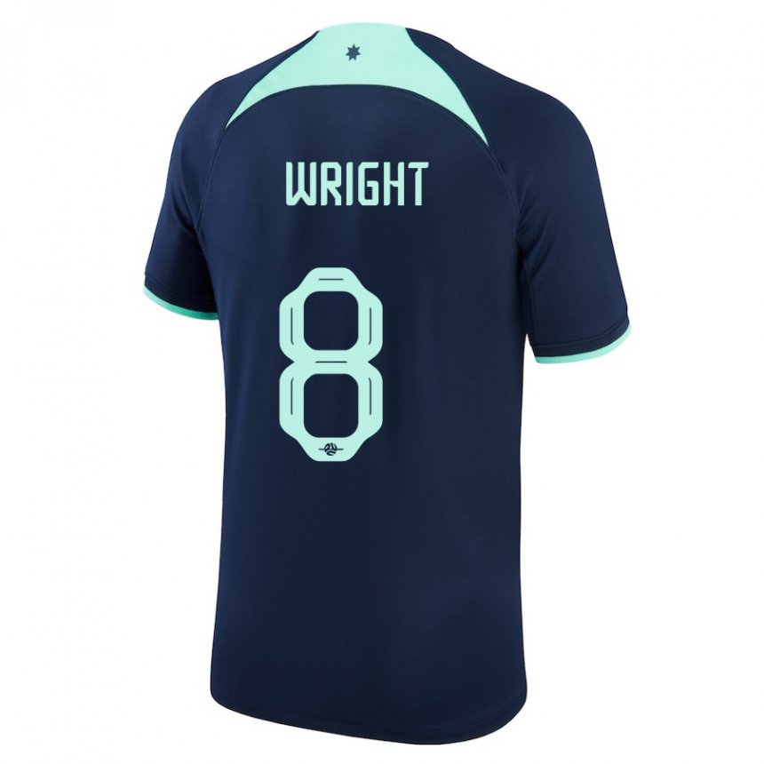 Hombre Camiseta Australia Bailey Wright #8 Azul Oscuro 2ª Equipación 22-24 La Camisa Argentina