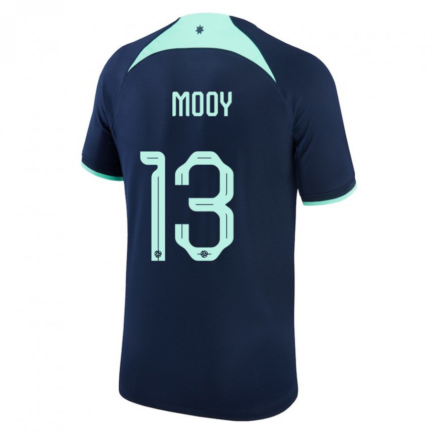 Hombre Camiseta Australia Aaron Mooy #13 Azul Oscuro 2ª Equipación 22-24 La Camisa Argentina