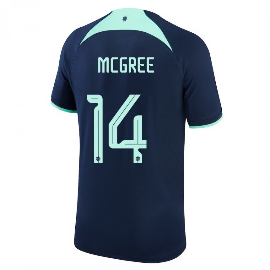 Hombre Camiseta Australia Riley Mcgree #14 Azul Oscuro 2ª Equipación 22-24 La Camisa Argentina