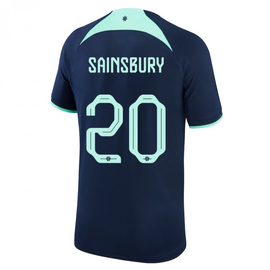 Hombre Camiseta Australia Trent Sainsbury #20 Azul Oscuro 2ª Equipación 22-24 La Camisa Argentina