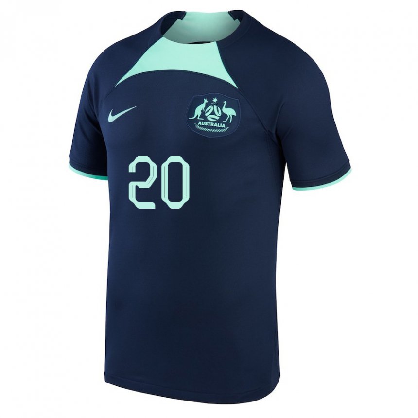 Hombre Camiseta Australia Trent Sainsbury #20 Azul Oscuro 2ª Equipación 22-24 La Camisa Argentina