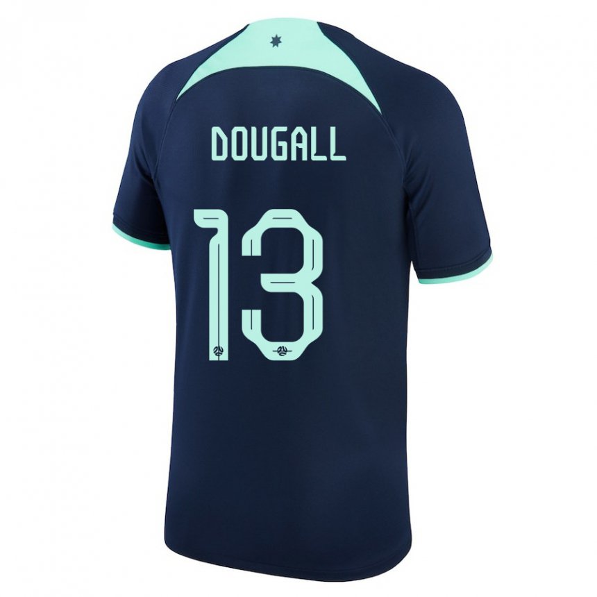 Hombre Camiseta Australia Kenny Dougall #13 Azul Oscuro 2ª Equipación 22-24 La Camisa Argentina