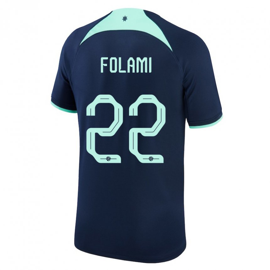 Hombre Camiseta Australia Ben Folami #22 Azul Oscuro 2ª Equipación 22-24 La Camisa Argentina