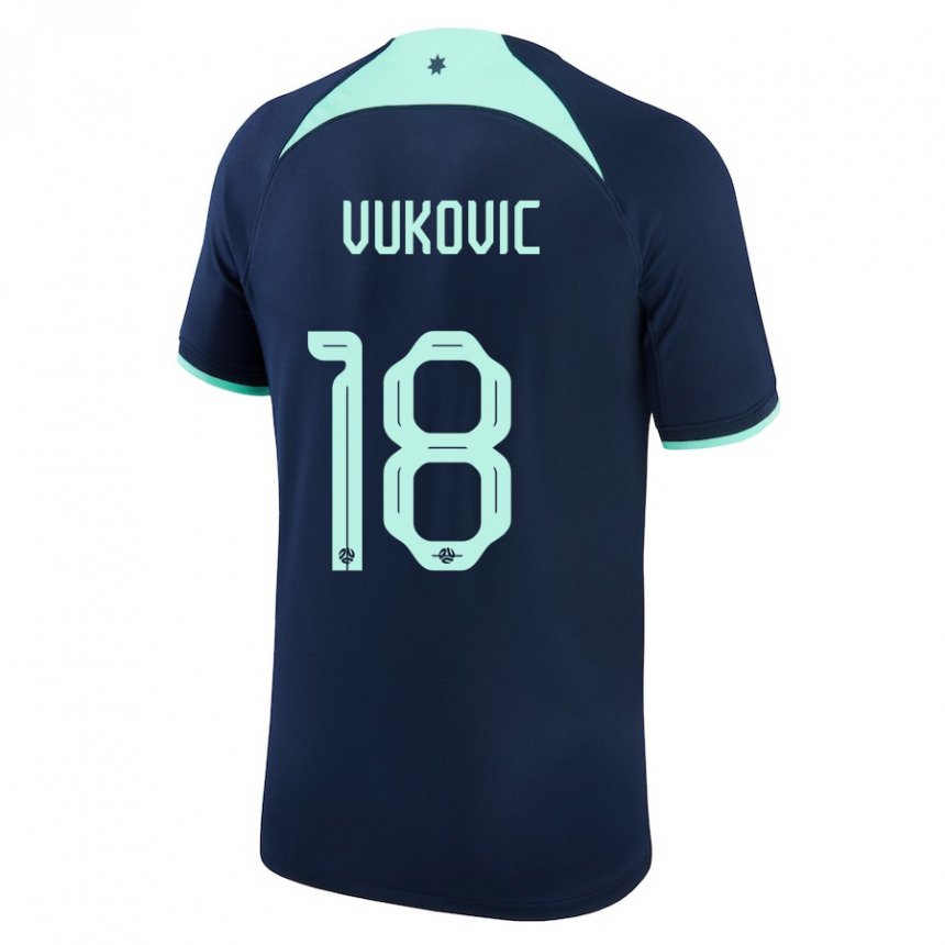 Hombre Camiseta Australia Danny Vukovic #18 Azul Oscuro 2ª Equipación 22-24 La Camisa Argentina