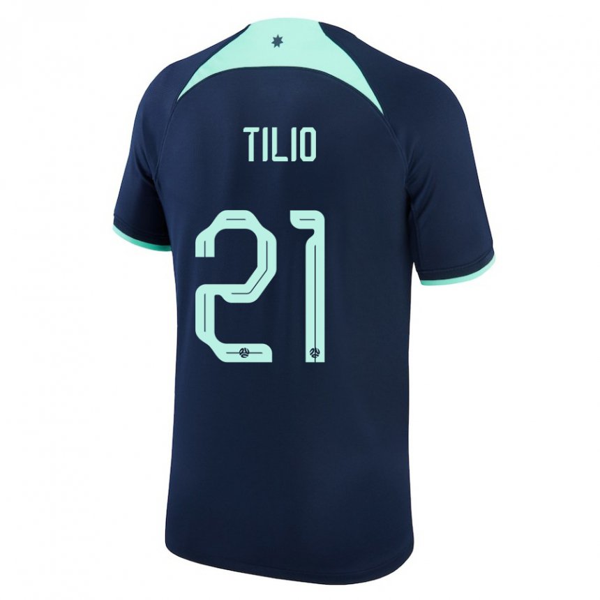 Hombre Camiseta Australia Marco Tilio #21 Azul Oscuro 2ª Equipación 22-24 La Camisa Argentina