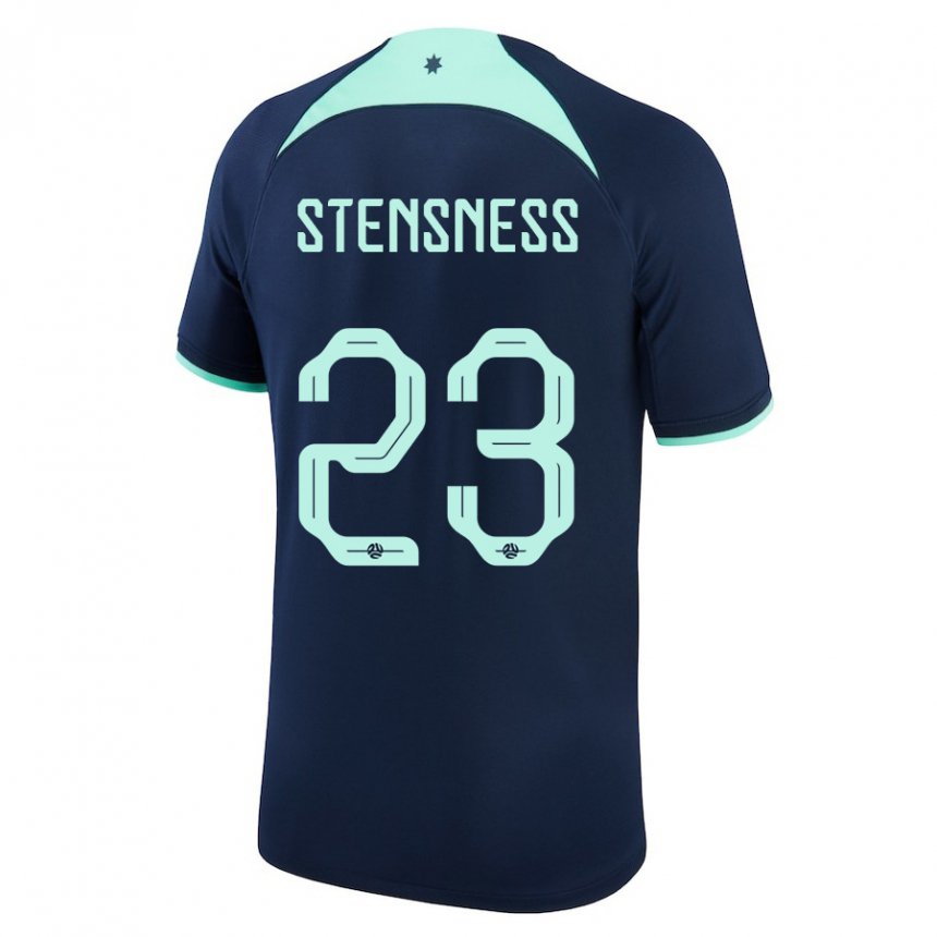 Hombre Camiseta Australia Gianni Stensness #23 Azul Oscuro 2ª Equipación 22-24 La Camisa Argentina