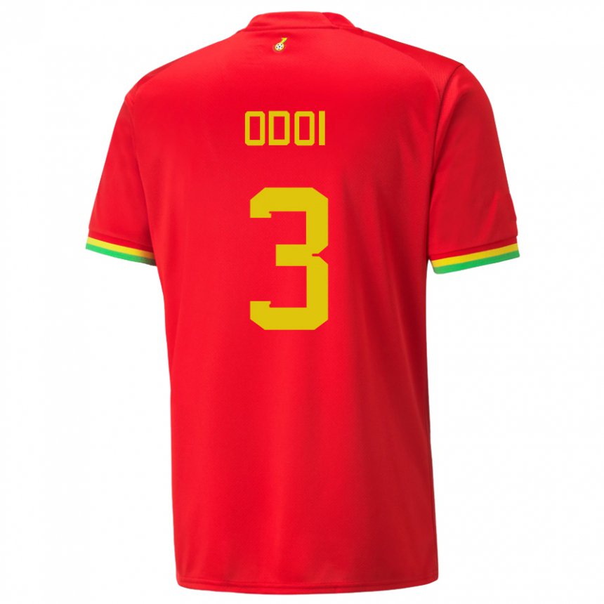 Hombre Camiseta Ghana Denis Odoi #3 Rojo 2ª Equipación 22-24 La Camisa Argentina