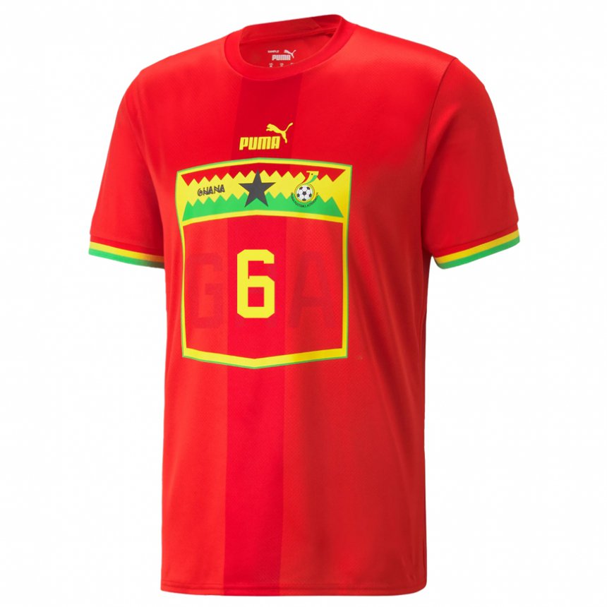 Hombre Camiseta Ghana Elisha Owusu #6 Rojo 2ª Equipación 22-24 La Camisa Argentina