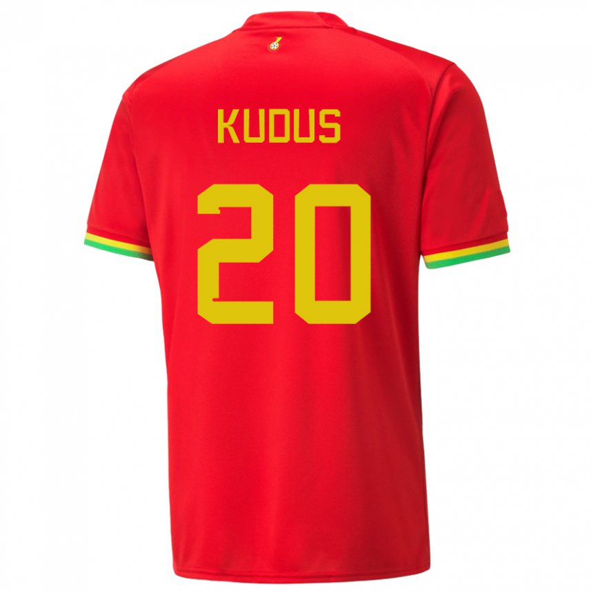 Hombre Camiseta Ghana Mohammed Kudus #20 Rojo 2ª Equipación 22-24 La Camisa Argentina