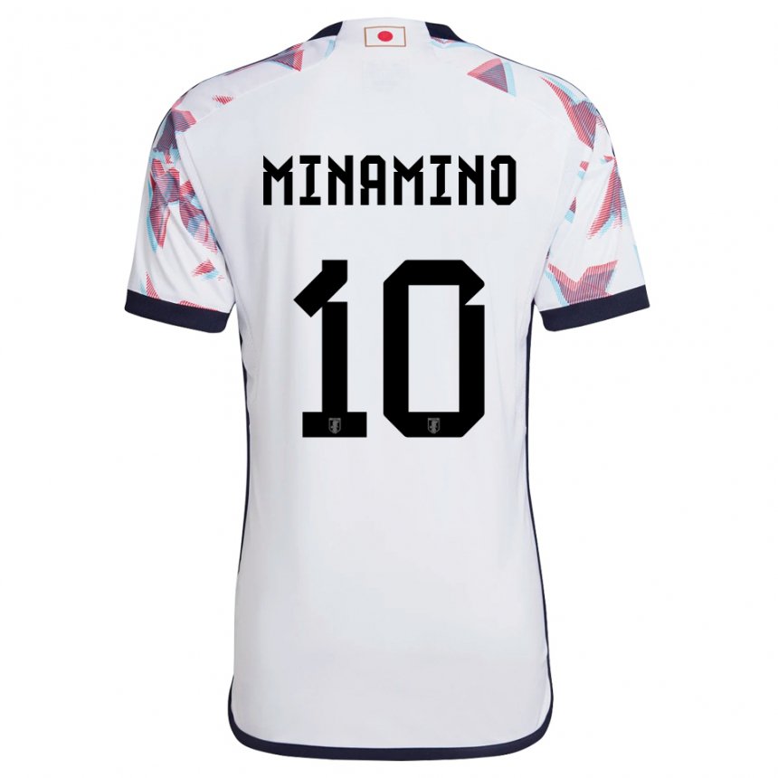 Hombre Camiseta Japón Takumi Minamino #10 Blanco 2ª Equipación 22-24 La Camisa Argentina