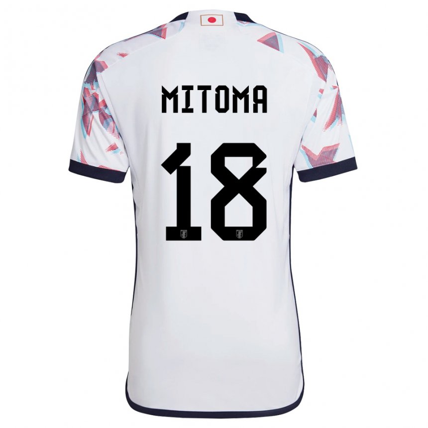 Hombre Camiseta Japón Kaoru Mitoma #18 Blanco 2ª Equipación 22-24 La Camisa Argentina