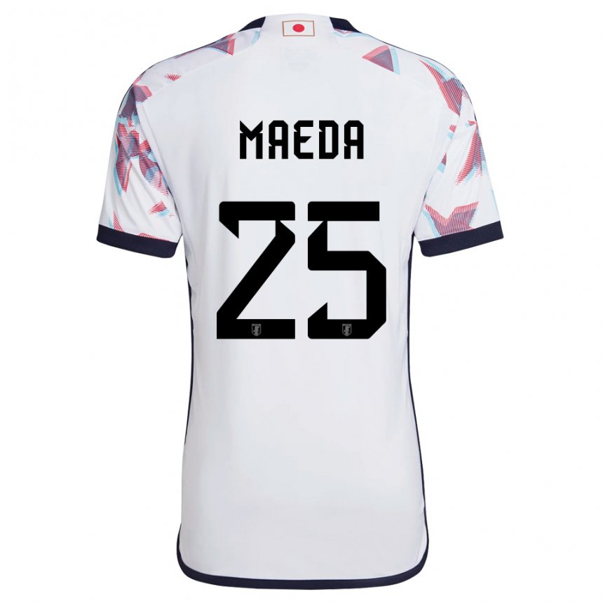 Hombre Camiseta Japón Daizen Maeda #25 Blanco 2ª Equipación 22-24 La Camisa Argentina