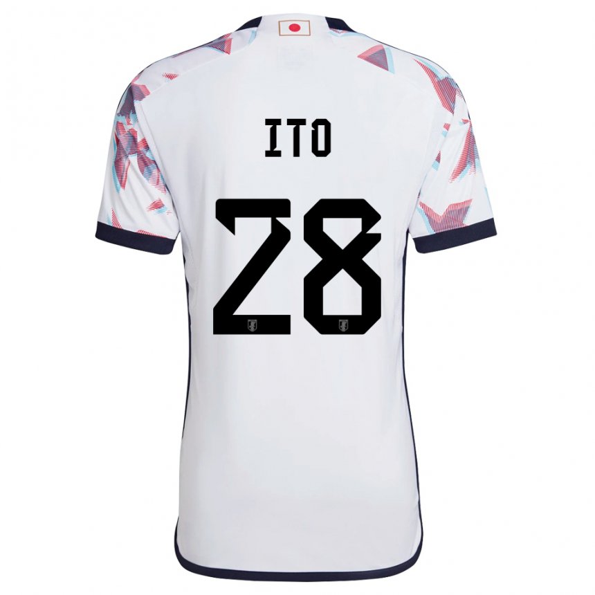 Hombre Camiseta Japón Hiroki Ito #28 Blanco 2ª Equipación 22-24 La Camisa Argentina