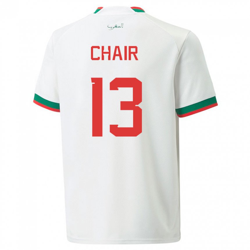 Hombre Camiseta Marruecos Iliass Chair #13 Blanco 2ª Equipación 22-24 La Camisa Argentina