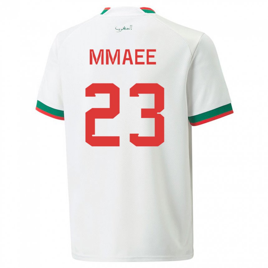 Hombre Camiseta Marruecos Ryan Mmaee #23 Blanco 2ª Equipación 22-24 La Camisa Argentina