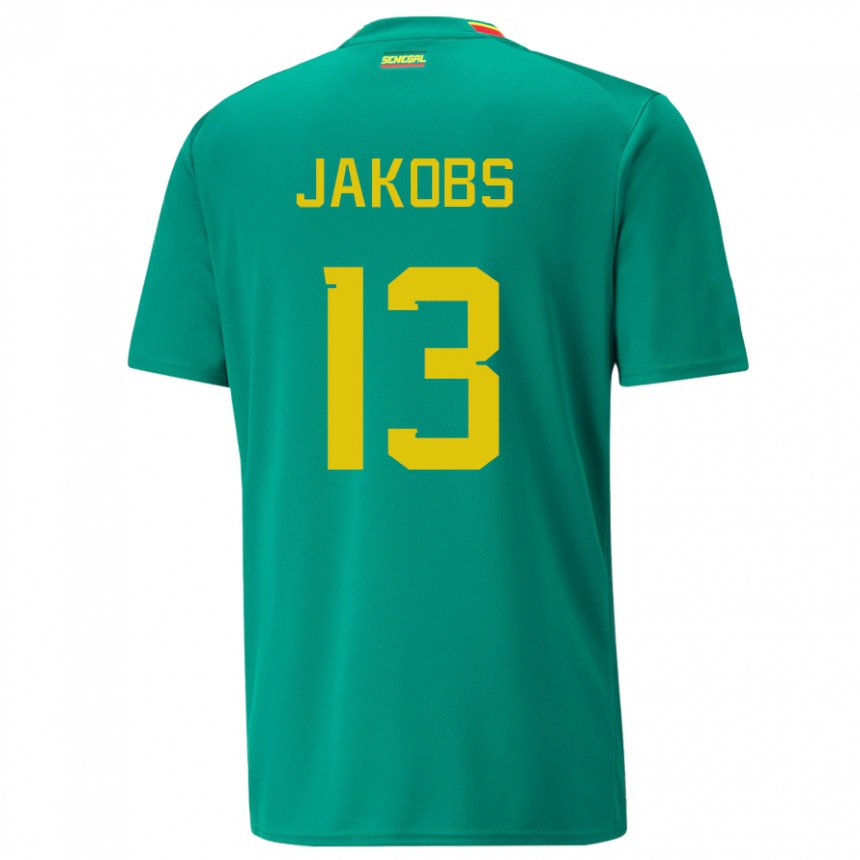 Hombre Camiseta Senegal Ismail Jakobs #13 Verde 2ª Equipación 22-24 La Camisa Argentina