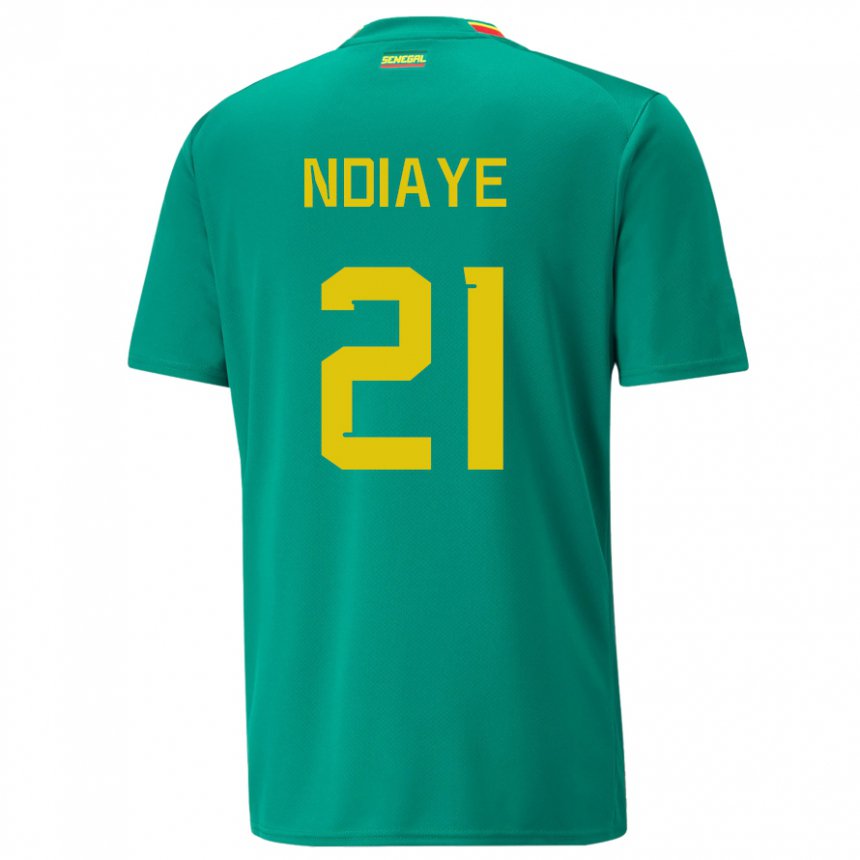 Hombre Camiseta Senegal Iliman Ndiaye #21 Verde 2ª Equipación 22-24 La Camisa Argentina