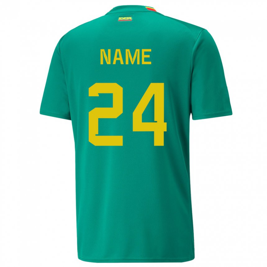 Hombre Camiseta Senegal Moustapha Name #24 Verde 2ª Equipación 22-24 La Camisa Argentina