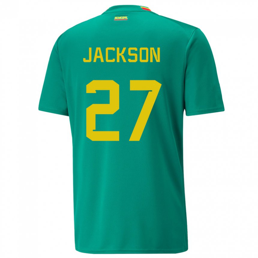 Hombre Camiseta Senegal Nicolas Jackson #27 Verde 2ª Equipación 22-24 La Camisa Argentina