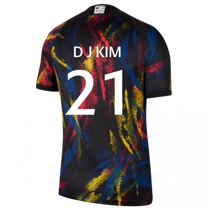 Hombre Camiseta Corea Del Sur Dong-jun Kim #21 Multicolores 2ª Equipación 22-24 La Camisa Argentina