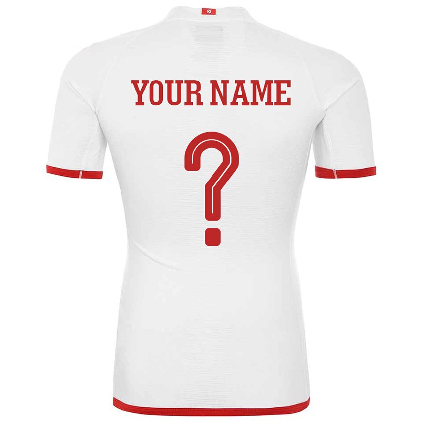 Hombre Camiseta Túnez Su Nombre #0 Blanco 2ª Equipación 22-24 La Camisa Argentina