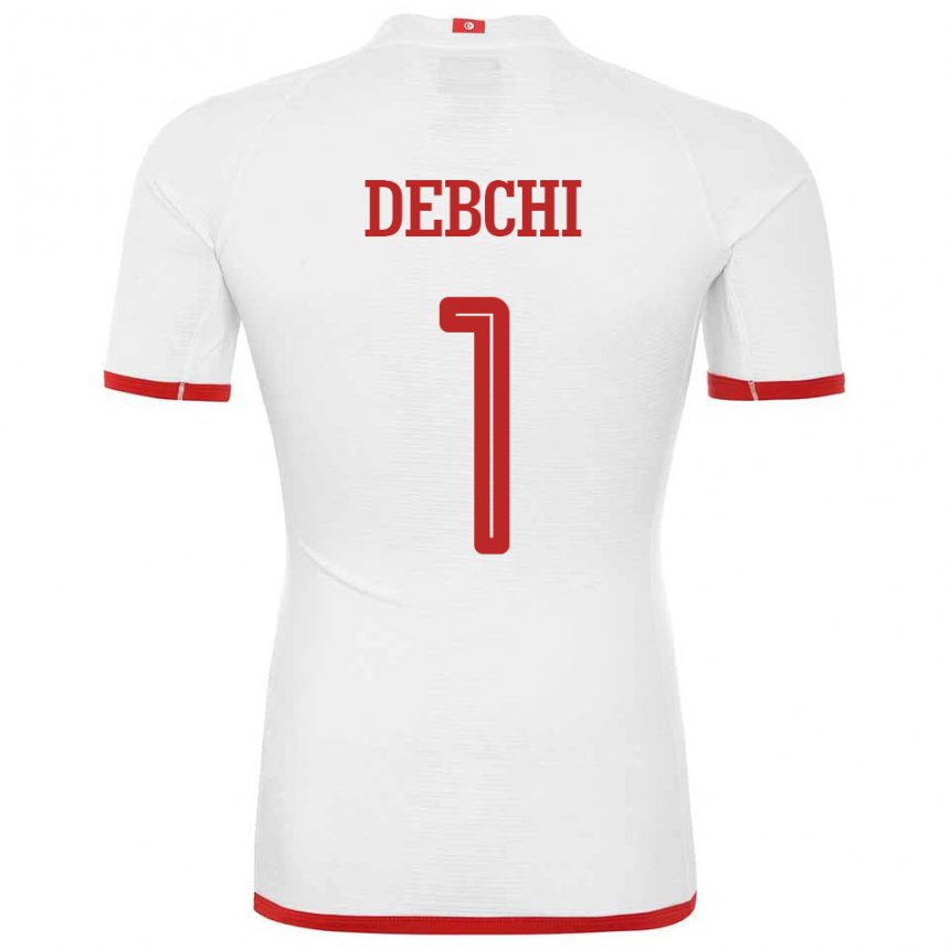 Hombre Camiseta Túnez Mohamed Sedki Debchi #1 Blanco 2ª Equipación 22-24 La Camisa Argentina