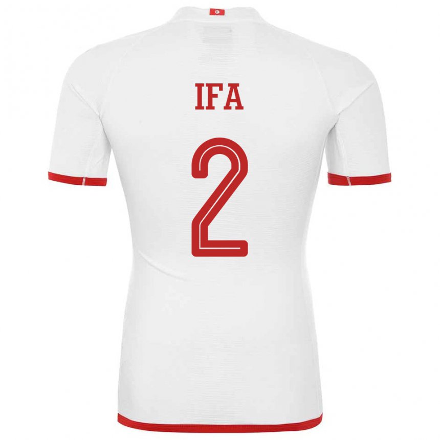 Hombre Camiseta Túnez Bilel Ifa #2 Blanco 2ª Equipación 22-24 La Camisa Argentina