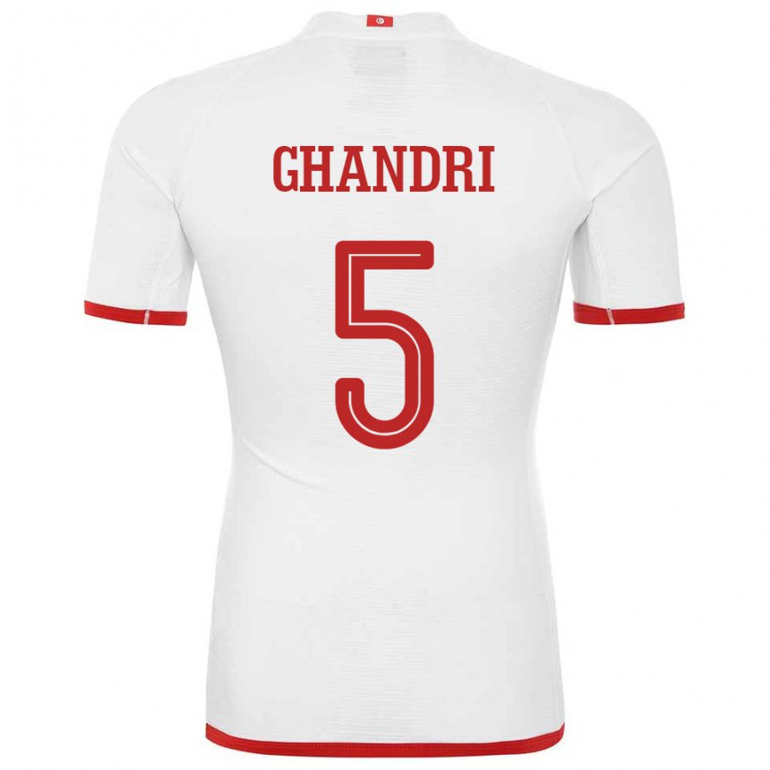 Hombre Camiseta Túnez Nader Ghandri #5 Blanco 2ª Equipación 22-24 La Camisa Argentina