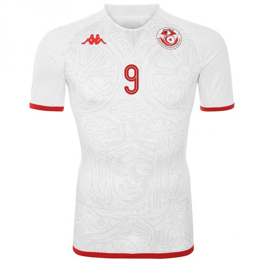 Hombre Camiseta Túnez Mortadha Ben Ouanes #9 Blanco 2ª Equipación 22-24 La Camisa Argentina